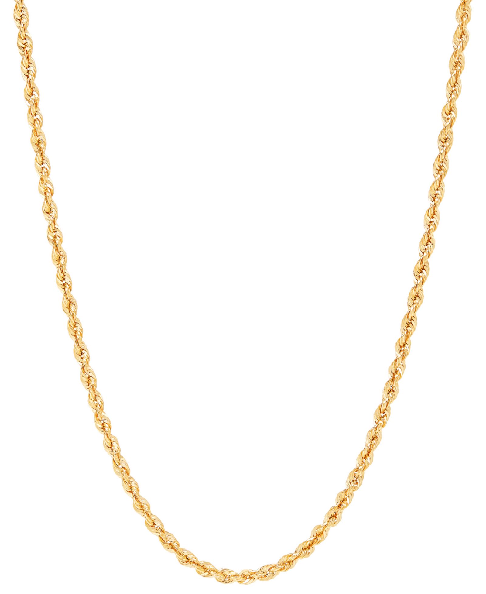 Тонкая цепочка-ожерелье Light Rope Link 16" в 14k Gold (2-1/2mm)