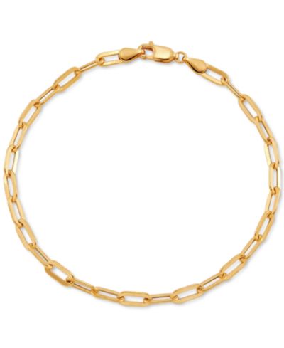 Lightweight Paperclip Link Chain Bracelet in 10k Gold