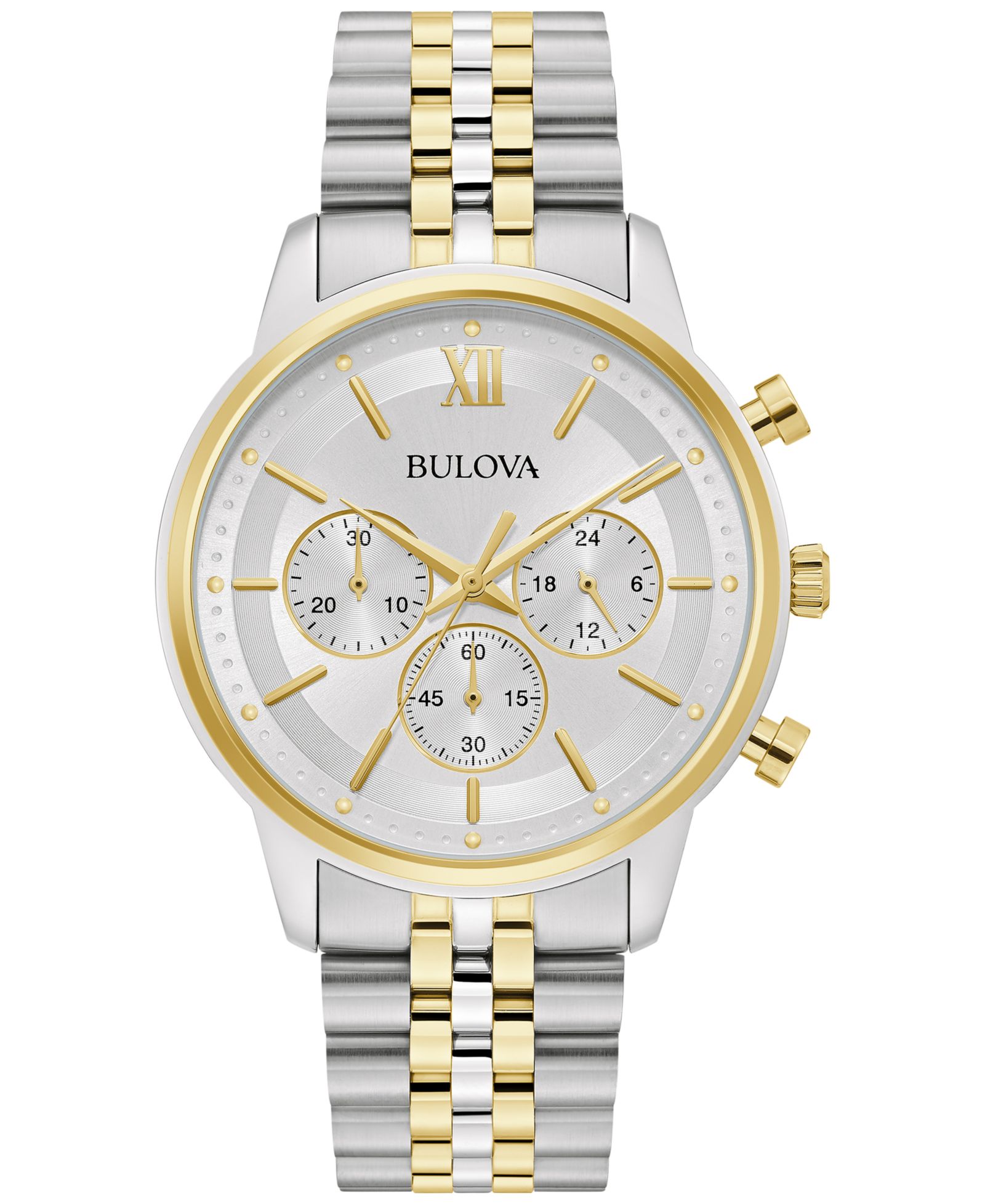 Bulova Men's Classic Chronograph Two-Tone Stainless Steel Bracelet Watch 41mm, Created for Macy's