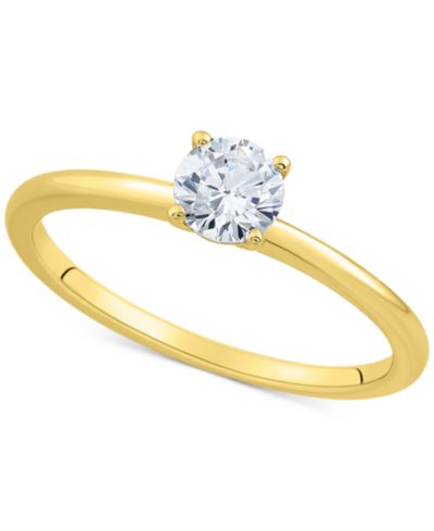 IGI Certified Lab Grown Diamond Engagement Ring (1/2 ct. t.w.) in 14k White or Yellow Gold
