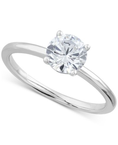 IGI Certified Lab Grown Diamond Engagement Ring (1 ct. t.w.) in 14k White Gold or 14k Gold & White Gold