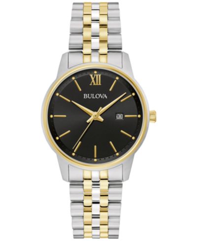 Bulova Женские классические двухцветные наручные часы из нержавеющей стали 32mm
