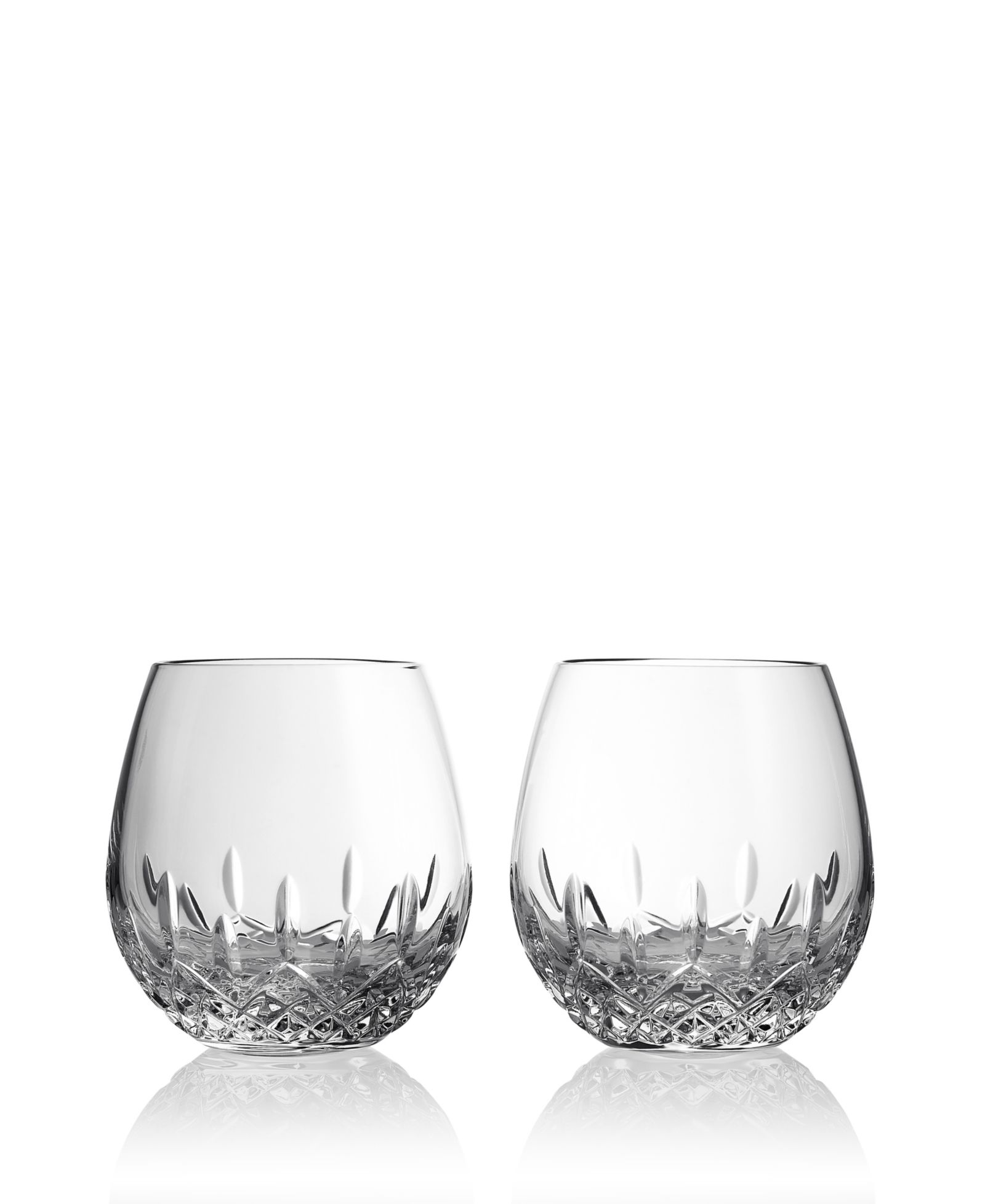 Waterford Lismore Essence Stemless Light Red Wine 13.5oz, Set of 2