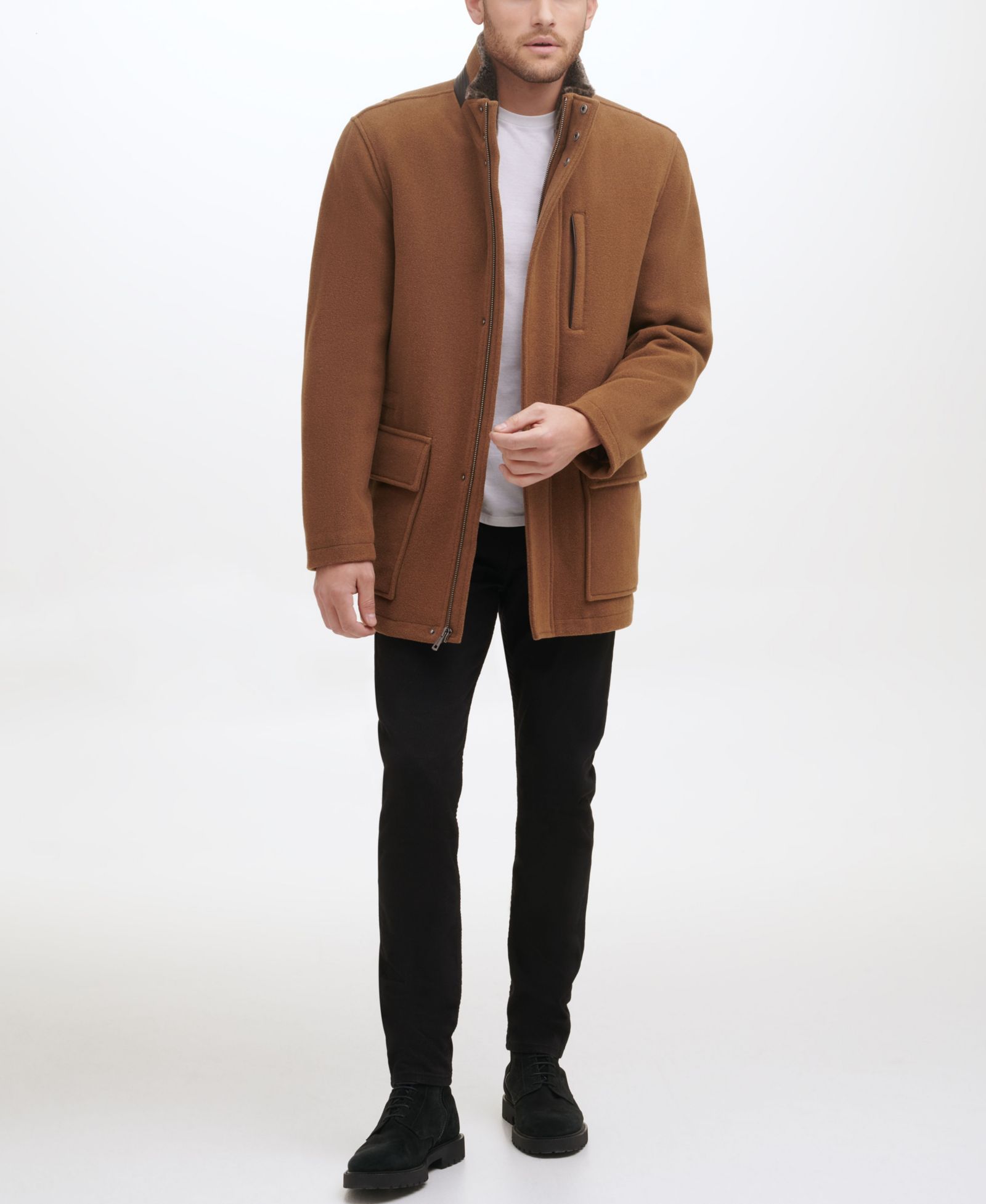 Cole Haan Мужской Wool Plush Car Coat