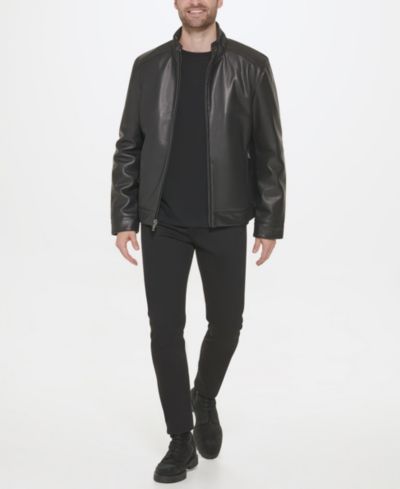 Cole Haan Men's Faux-Leather Motto Jacket