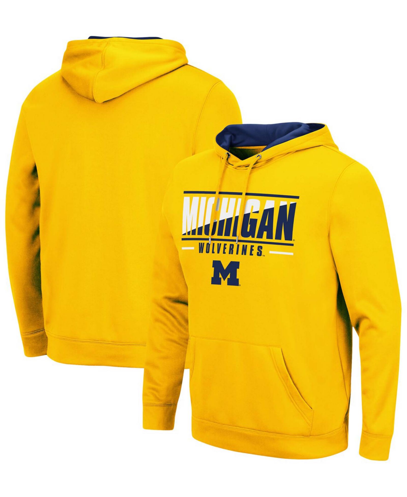 Мужское худи Colosseum Maize Michigan Wolverines Slash Stack 2.0 Pullover