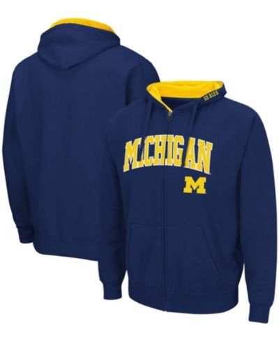 Мужское худи Colosseum Navy Michigan Wolverines Arch Logo 3.0 Full-Zip