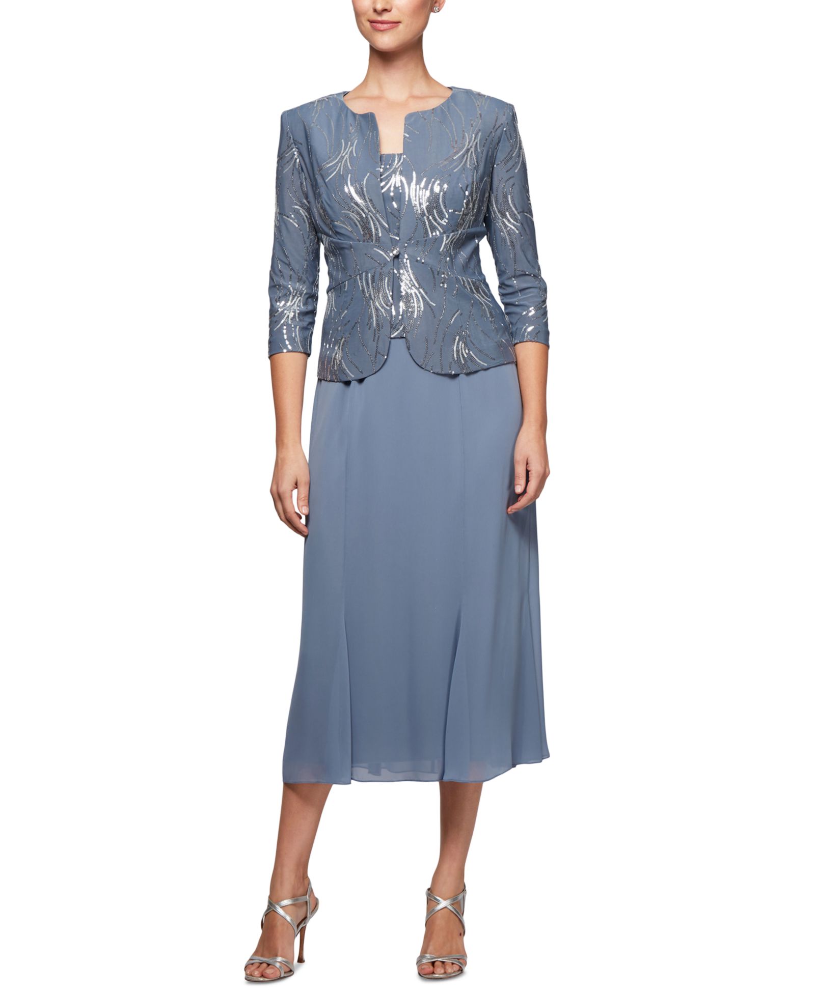Alex Evenings Petite 2-Pc. Embellished Jacket & A-Line Dress Set