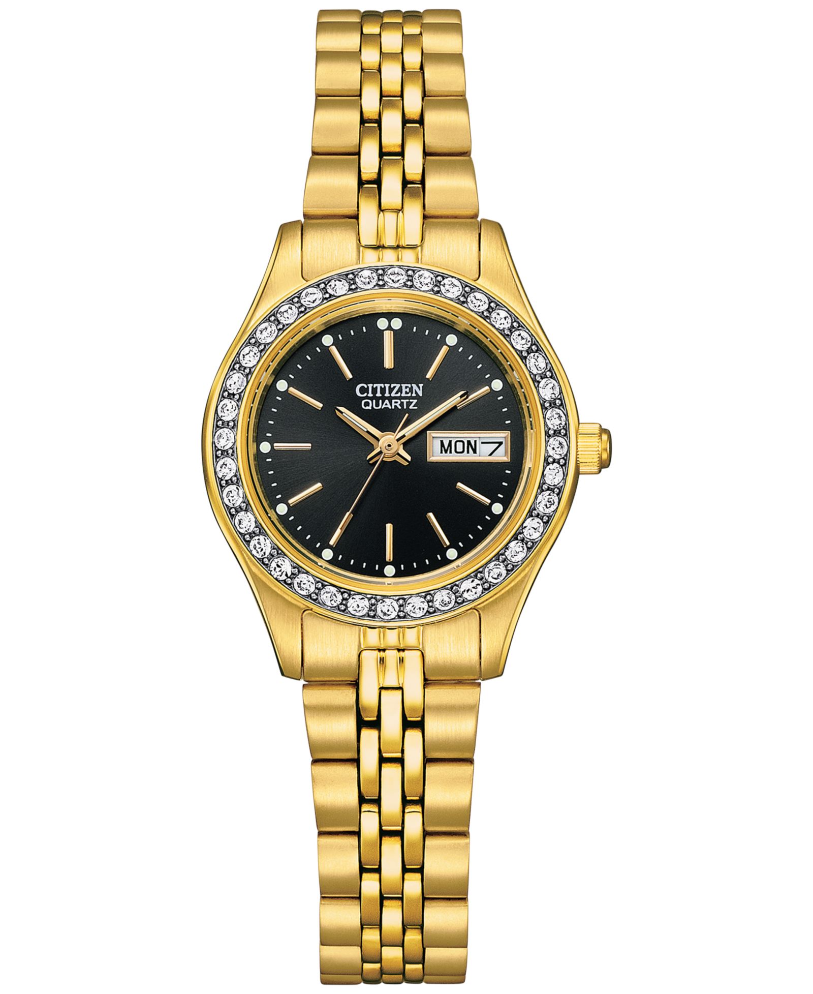 Citizen Женские часы Embellished Gold-Tone Stainless Steel 26mm