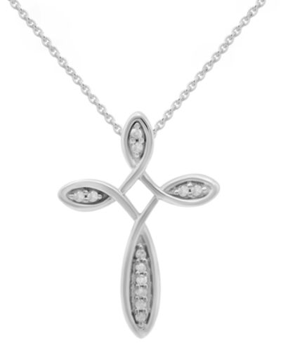 Подвеска-кулон Diamond Loop Cross 18" в серебре Sterling Silver