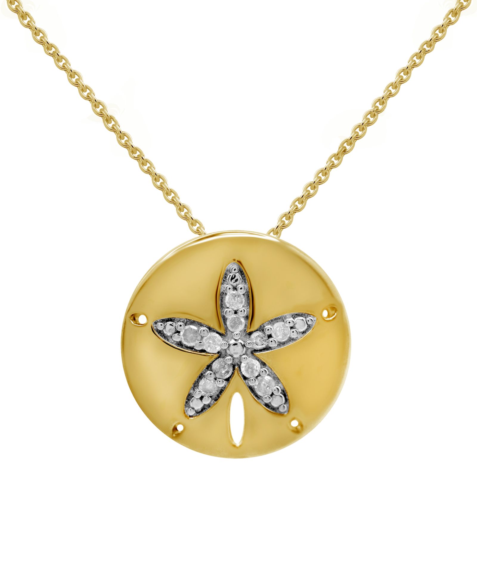 Подвеска Diamond Sand Dollar 18" в золотом напылении на серебре