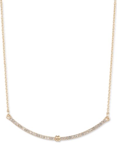 Массивное колье Lauren Ralph Lauren Gold-Tone Pavé с изогнутой планкой
