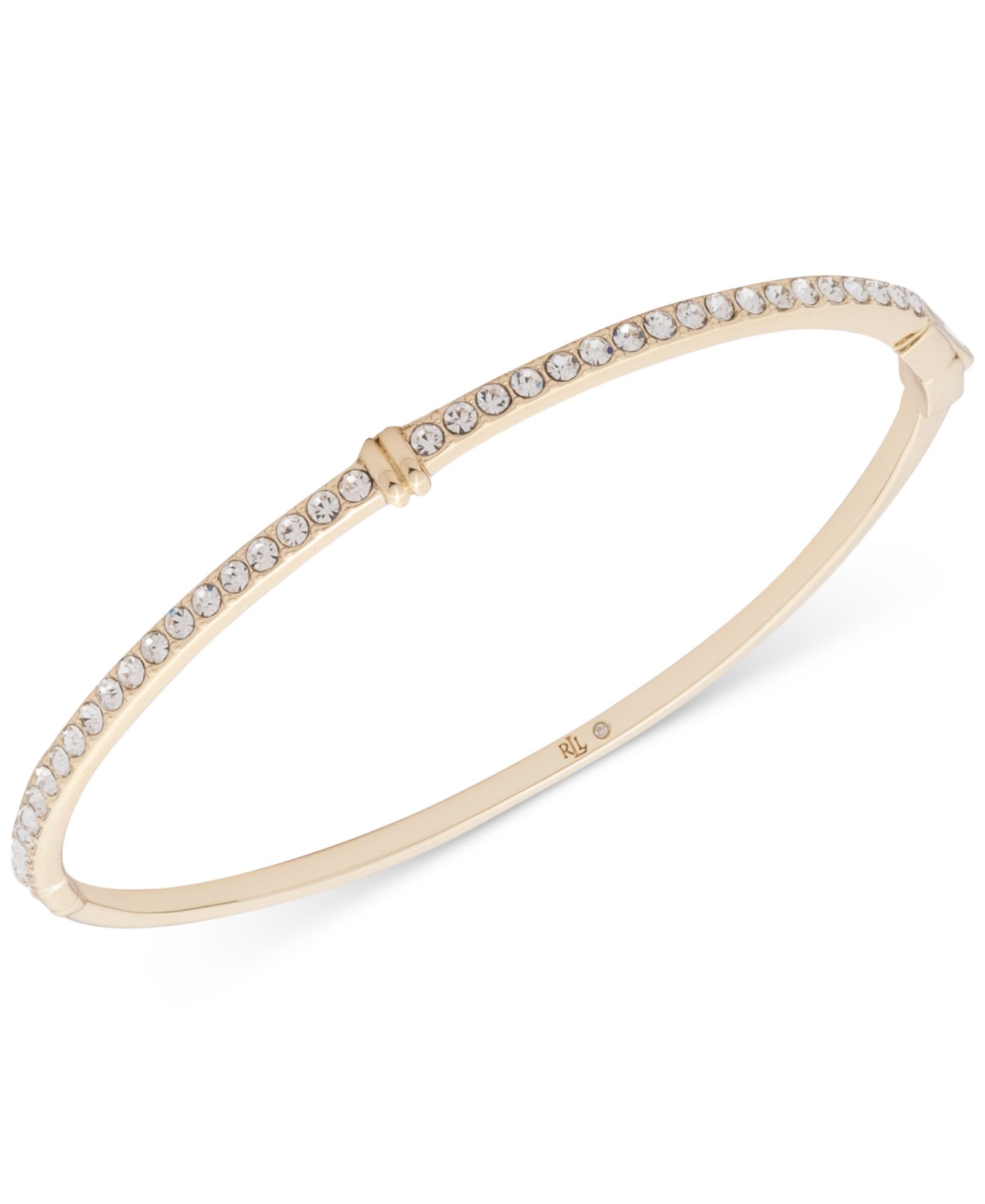 Lauren Ralph Lauren Gold-Tone Pavé Thin Bangle Bracelet