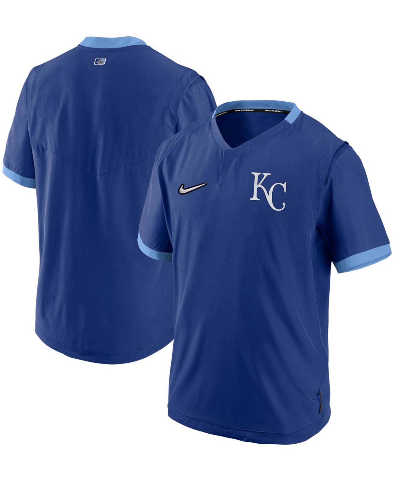 Мужская куртка Nike Kansas City Royals Authentic Collection, королевский синий и светло-голубой, с коротким рукавом