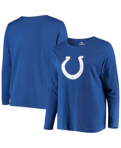 Женская футболка Plus Size Royal Indianapolis Colts Primary Logo Long Sleeve