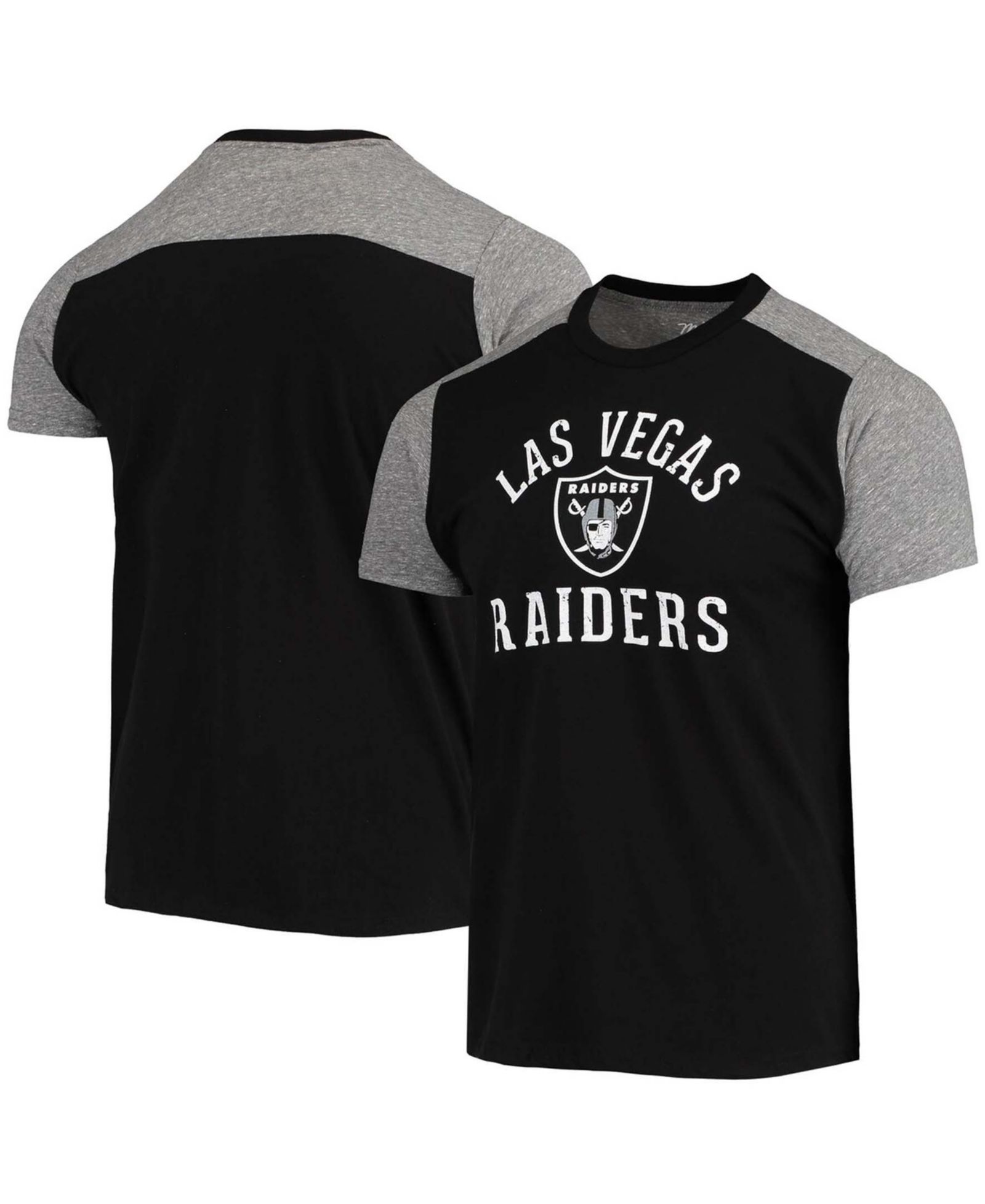 Мужская футболка Majestic Las Vegas Raiders Field Goal Slub в черном и сером цвете