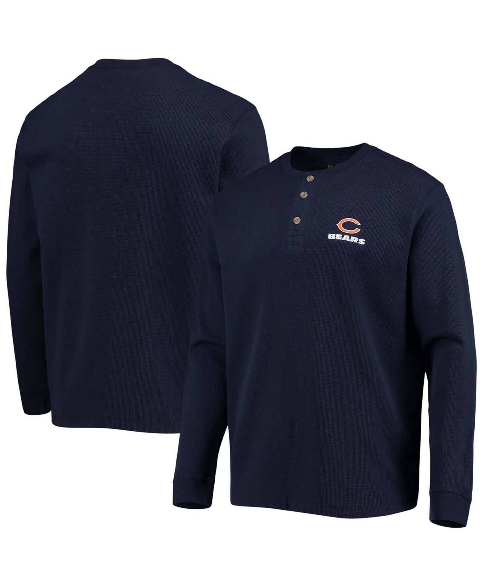 Dunbrooke Мужская футболка с длинным рукавом Dunbrooke Navy Chicago Bears Logo Maverick Thermal Henley
