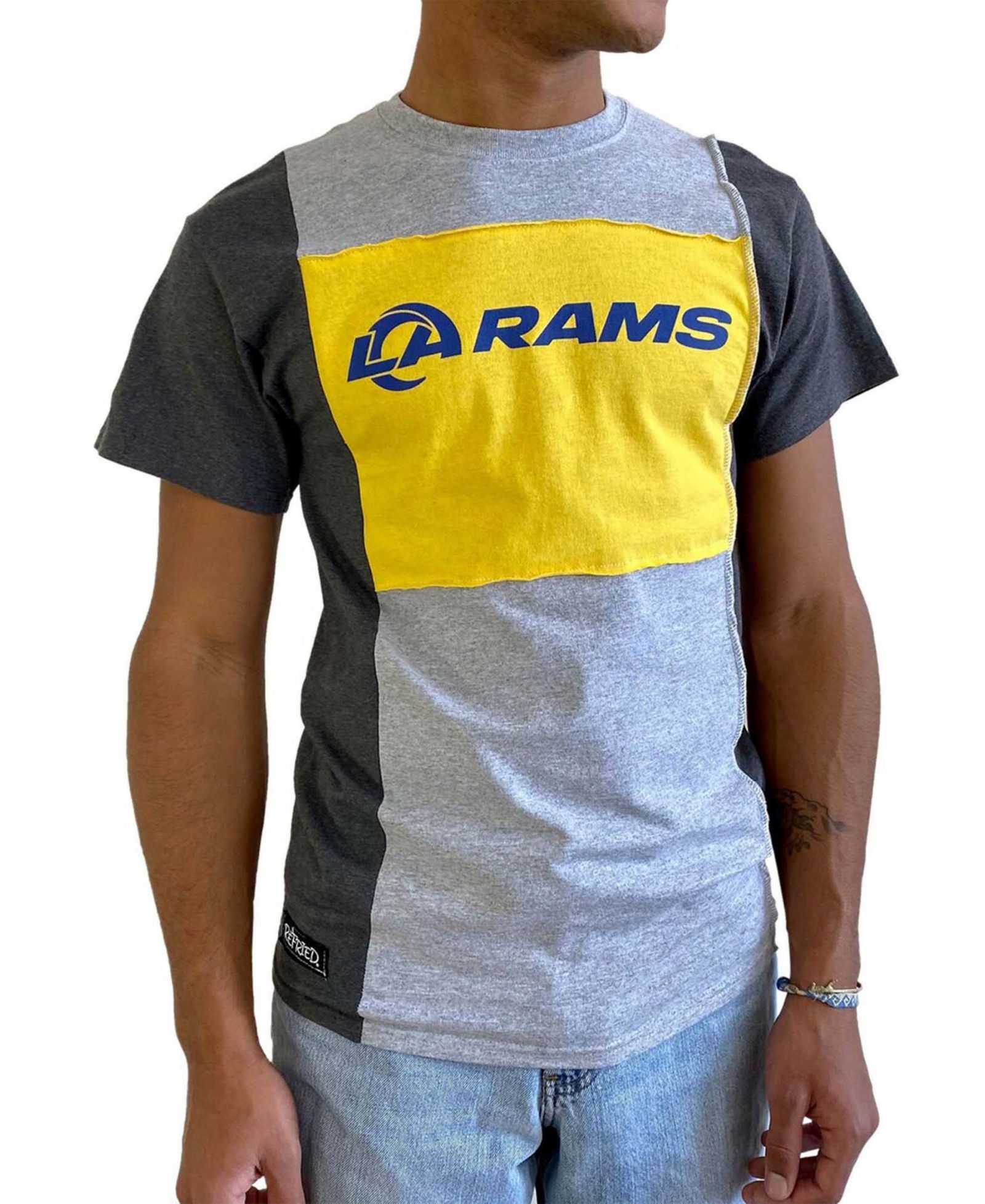 Мужская футболка Refried Apparel Heathered Gray Los Angeles Rams Split