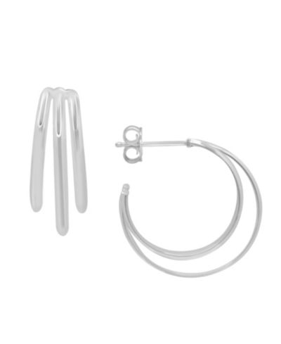 Серьги-гвоздики And Now This Gold Plated Multi Row C Hoop