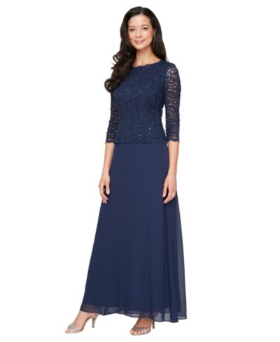 Alex Evenings Petite Sequin Lace Gown