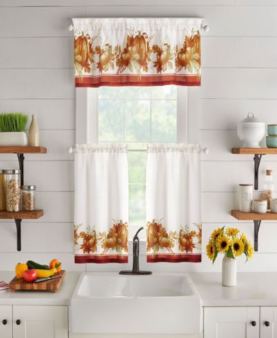 Elrene Home Fashions осенний набор кухонных штор и валансов с тыквами, 3 предмета