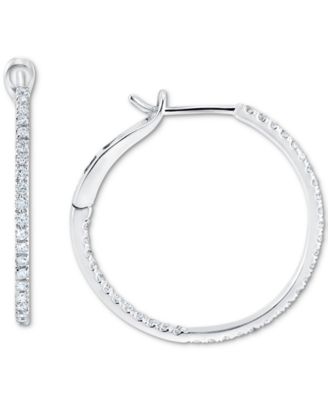 Серьги-кольца Diamond In & Out (1/2 ct. t.w.) из белого золота 10K