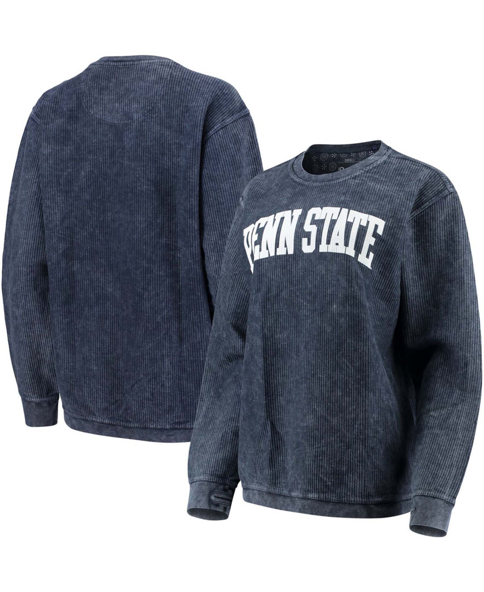 Женская толстовка Penn State Nittany Lions Navy Comfy Cord Vintage-Like Wash Basic Arch Pullover