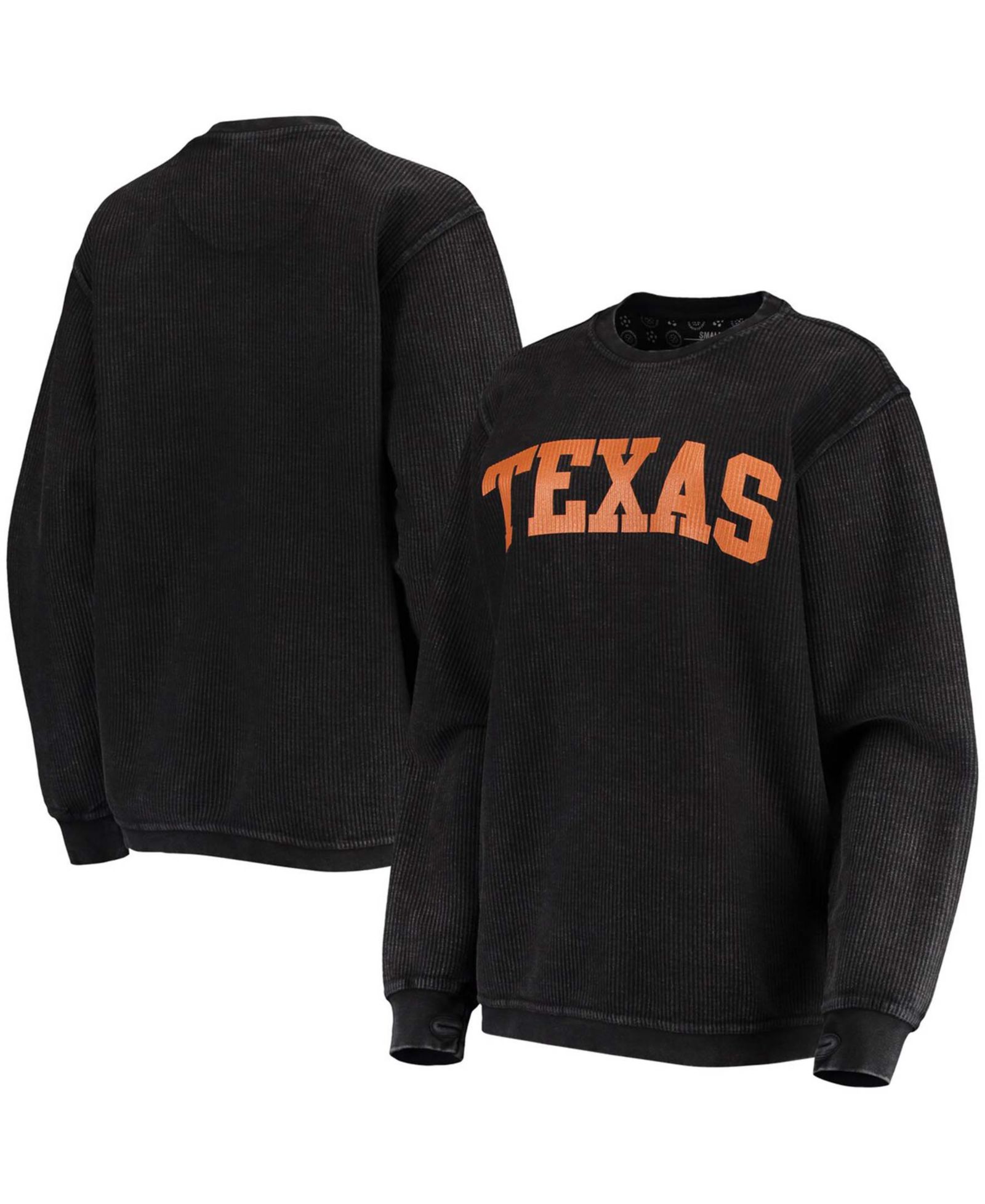 Женская свитшот Pressbox Black Texas Longhorns Vintage-Like Wash