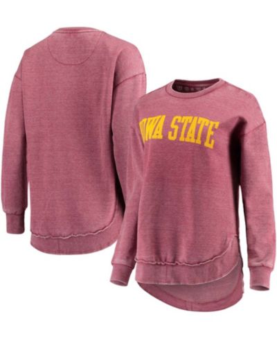 Women's Cardinal Iowa State Cyclones Vintage-Like Wash Pullover Sweatshirt