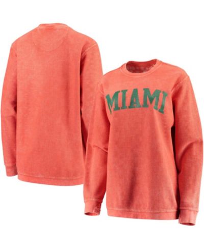 Женская толстовка Pressbox Miami Hurricanes Comfy Cord Vintage-Like Wash Basic Arch Pullover