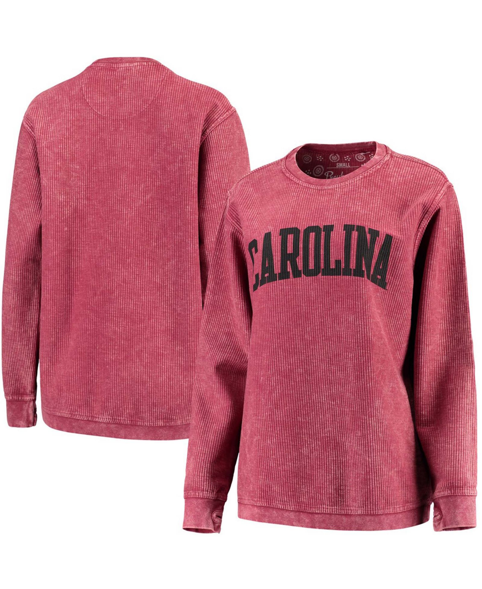 Женская толстовка Garnet South Carolina Gamecocks Comfy Cord Vintage-Like Wash Basic Arch Pullover