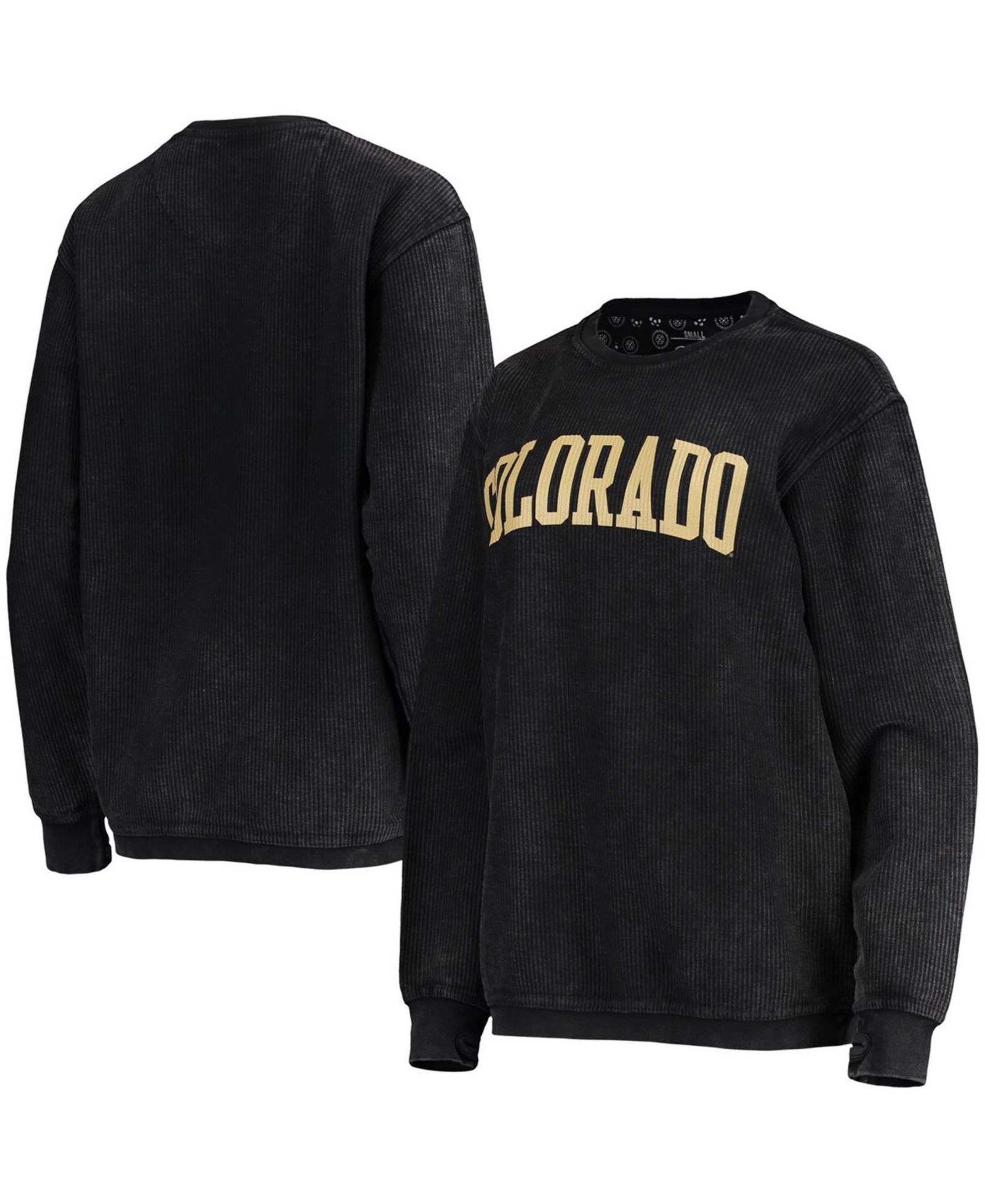 Женская свитшот-толстовка Pressbox Black Colorado Buffaloes Comfy Cord Vintage-Like Wash