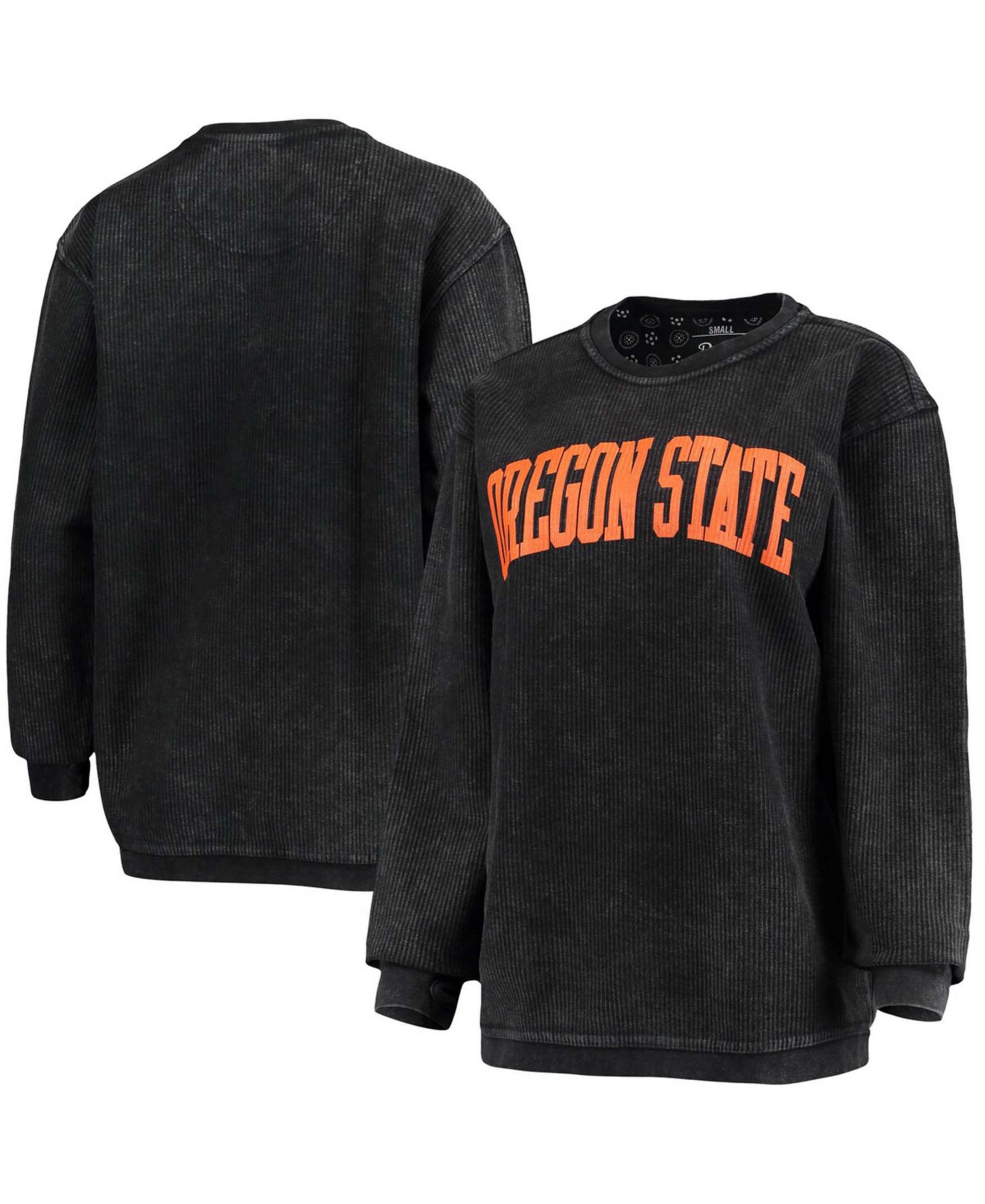 Женская свитшот-толстовка Pressbox Black Oregon State Beavers Comfy Cord Vintage-Like Wash Basic Arch Pullover