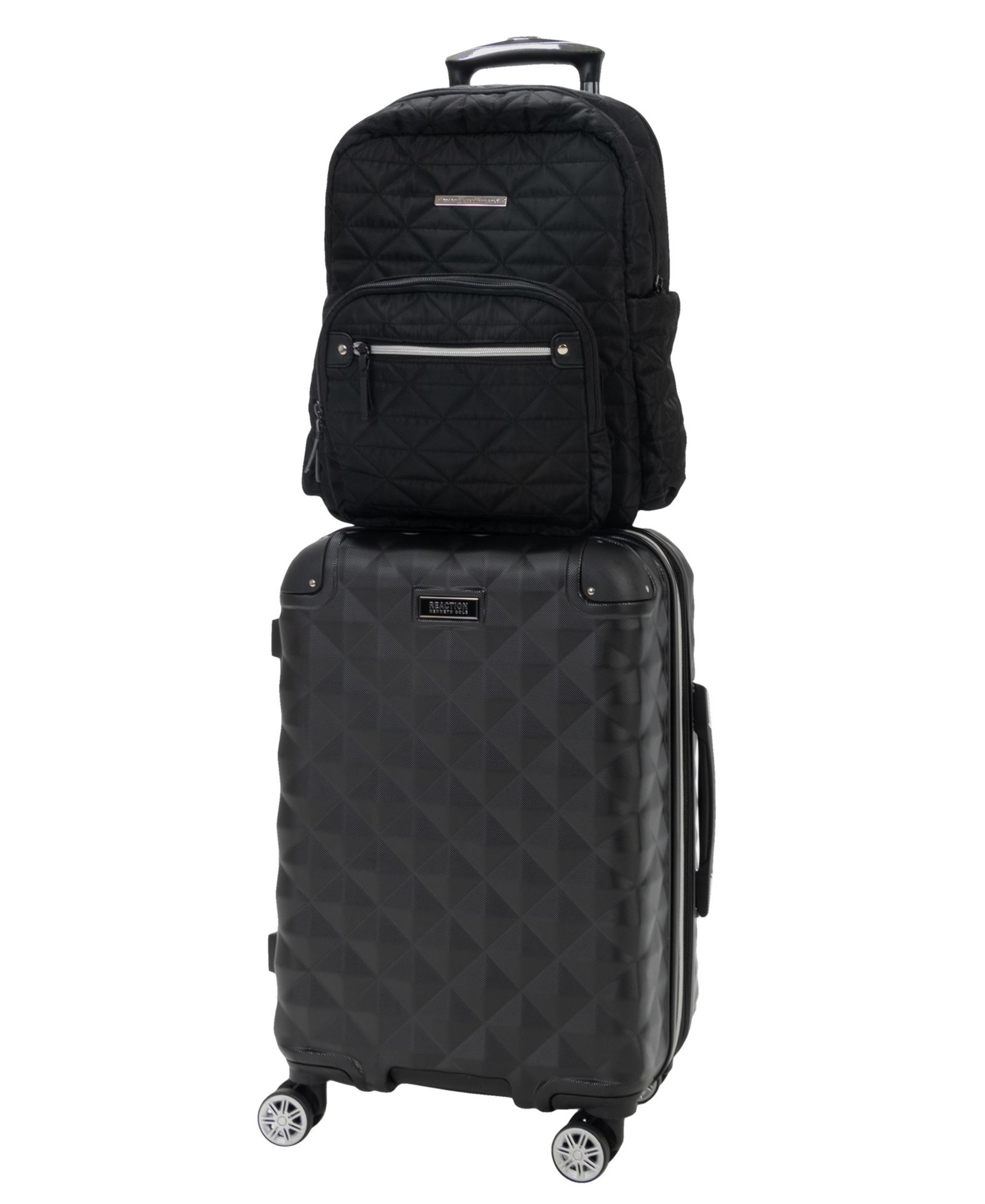 Diamond Tower Lightweight Hardside Expandable Spinner 2pc 20-Inch Carry On Luggage + Matching 15" Laptop Backpack Set