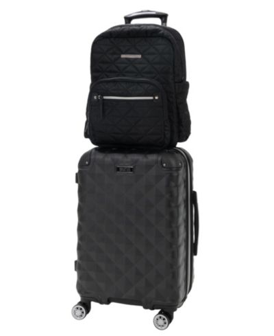 Diamond Tower Lightweight Hardside Expandable Spinner 2pc 20-Inch Carry On Luggage + Matching 15" Laptop Backpack Set