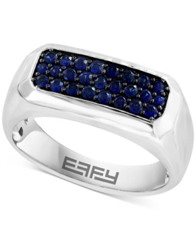 EFFY Мужское кольцо с сапфирами в стерлинговом серебре
