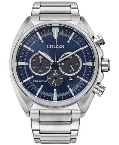 Часы Citizen Men's Chronograph Eco Drive Sport Stainless Steel Bracelet 45mm