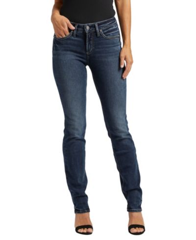 Silver Jeans Co. Suki Curvy Mid Rise Straight-Leg Jeans