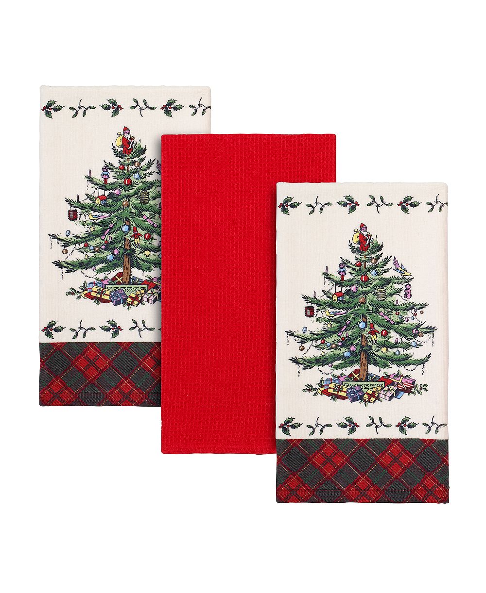 Набор кухонных полотенец Spode Christmas Tree Tartan, 3 шт