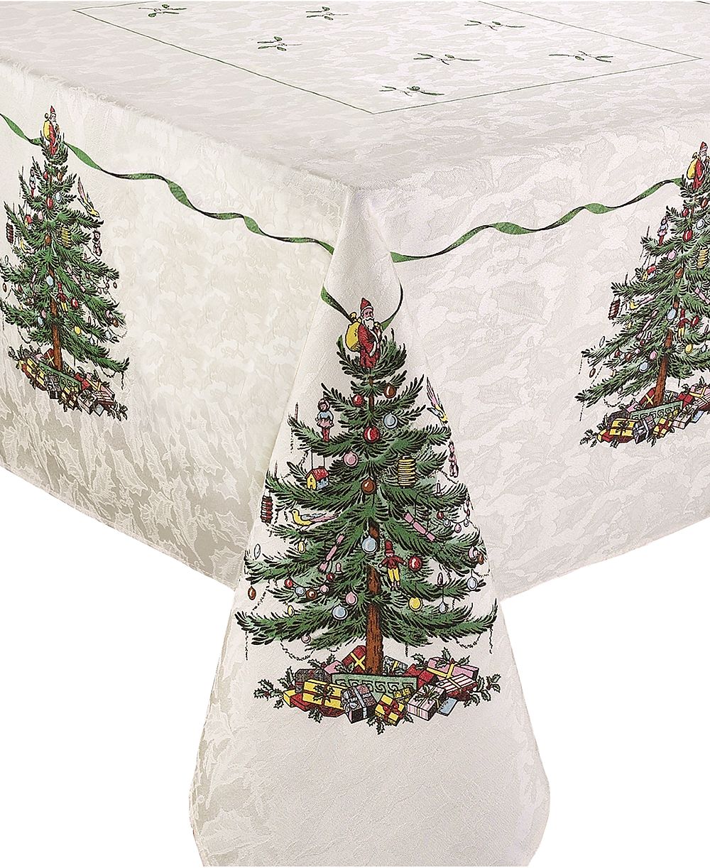 Spode Christmas Tree Ivory/Green 52x70 Tablecloth