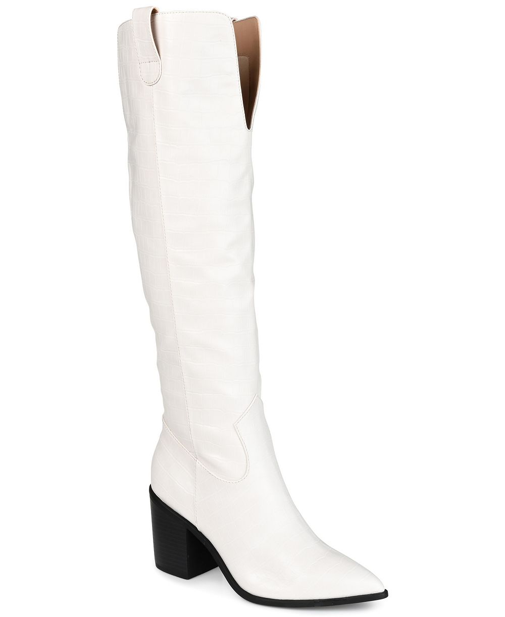 Journee Collection Women's Therese Block Heel Knee High Dress Boots