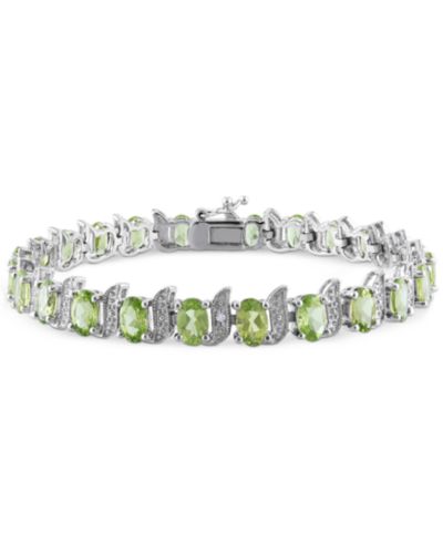 Aquamarine (9-5/8 ct. t.w.) & Diamond Accent S Link Bracelet in Sterling Silver