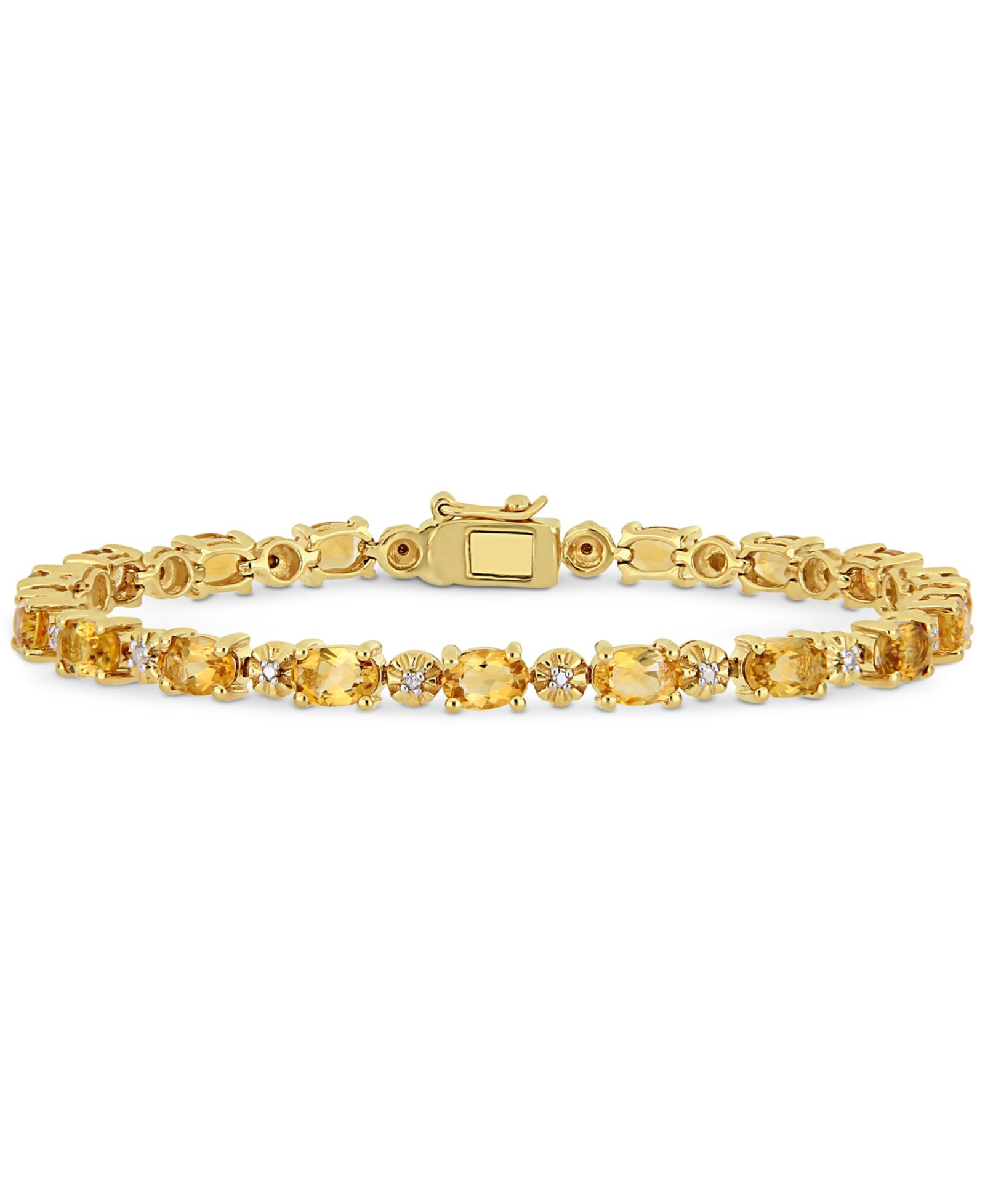 Браслет Macy's Citrine (8-1/10 ct. t.w.) & Diamond Accent в позолоченном стерлинговом серебре