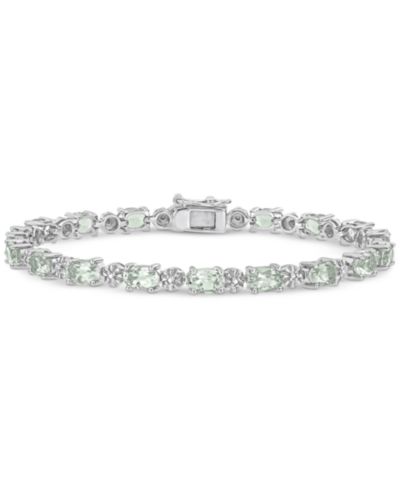 Браслет с зеленым кварцем (7-3/8 ct. t.w.) и бриллиантовым акцентом из стерлингового серебра