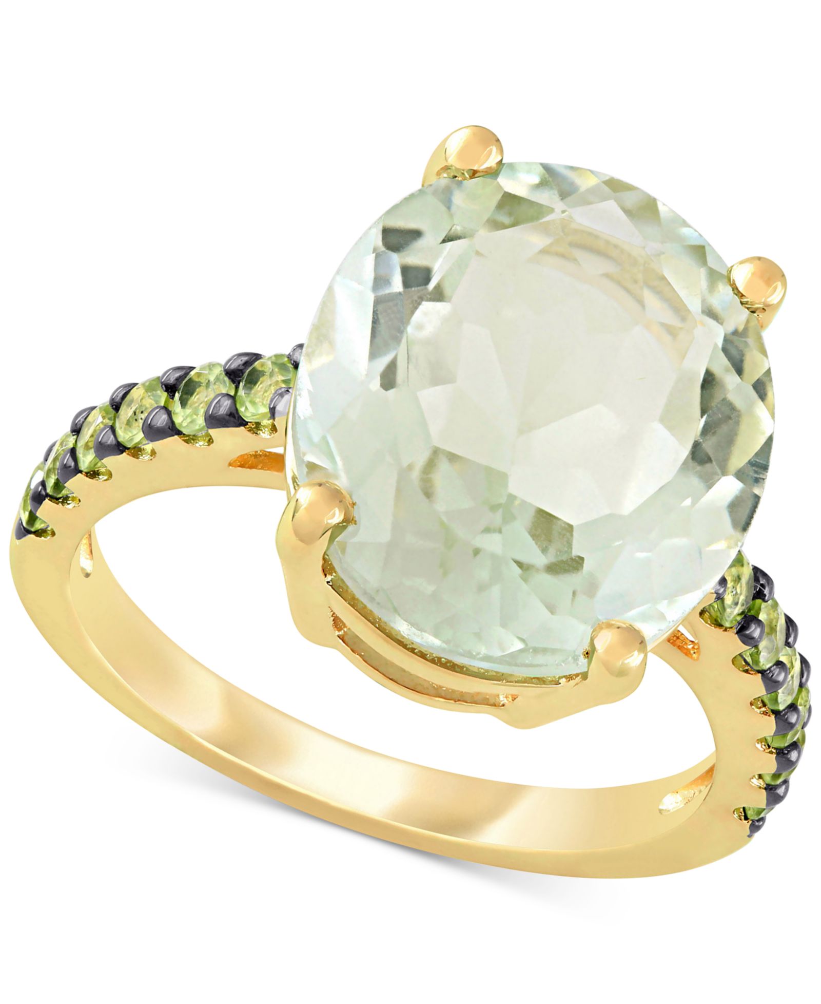 Кольцо Statement Ruby (1/2 ct. t.w.) & Peridot (1/2 ct. t.w.) в 18k Gold-Plated Sterling Silver