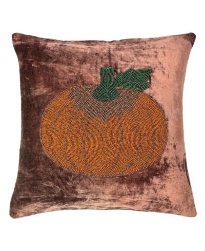Mod Lifestyles декоративная подушка Pumpkin Velvet с бисером, 18" x 18"
