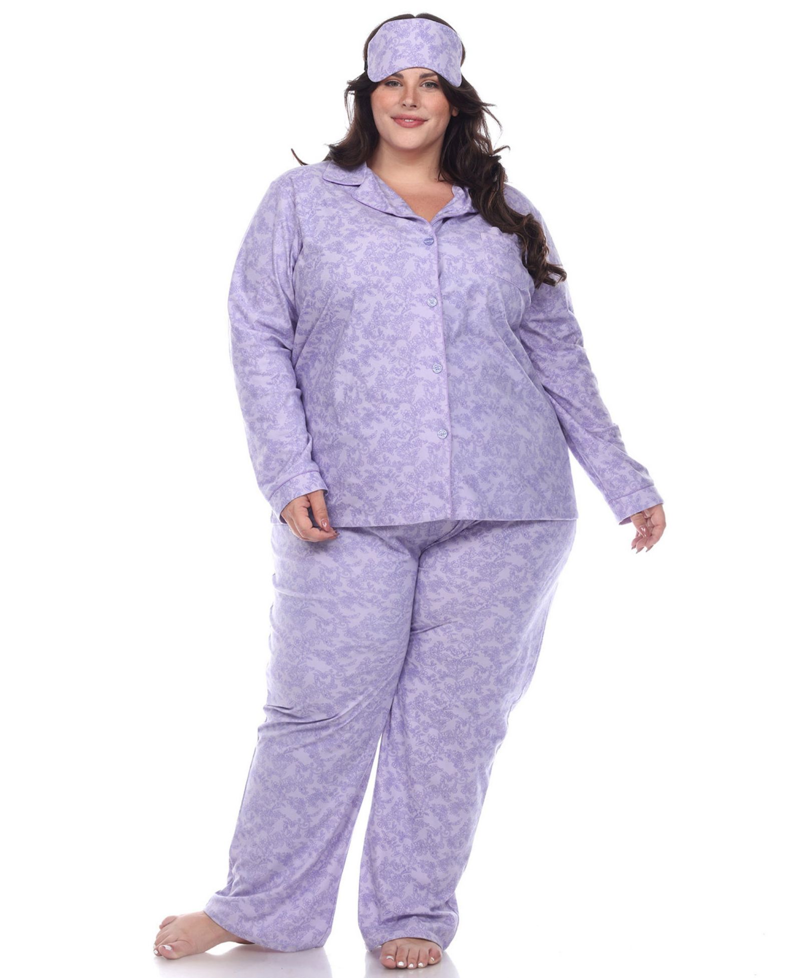White Mark Plus Size Pajama Set, 3-Piece
