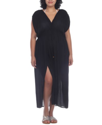 Raviya Plus Size Front Slit Cover-Up Maxi Dress