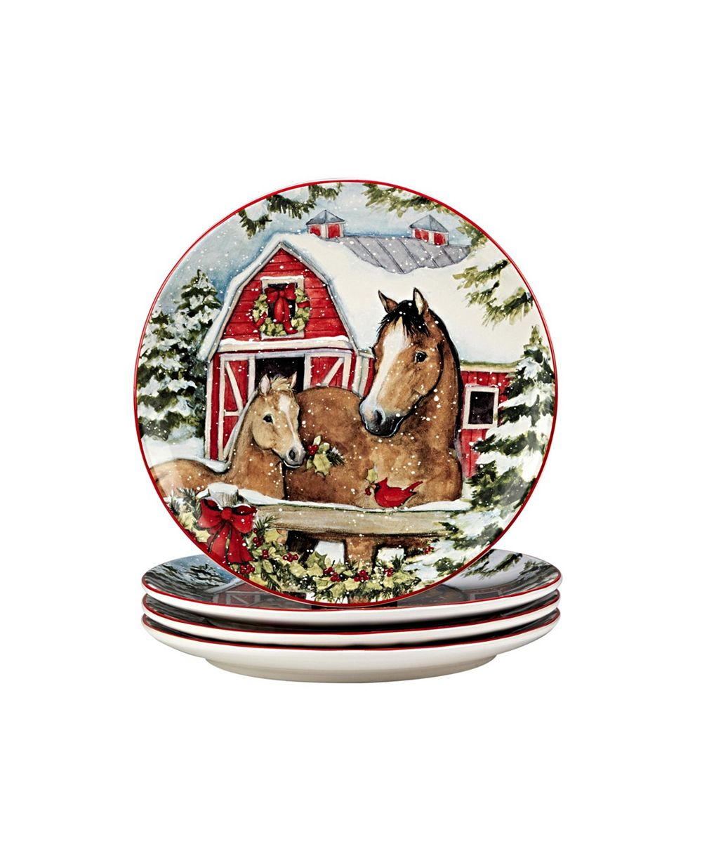Набор из 4 обеденных тарелок Homestead Christmas