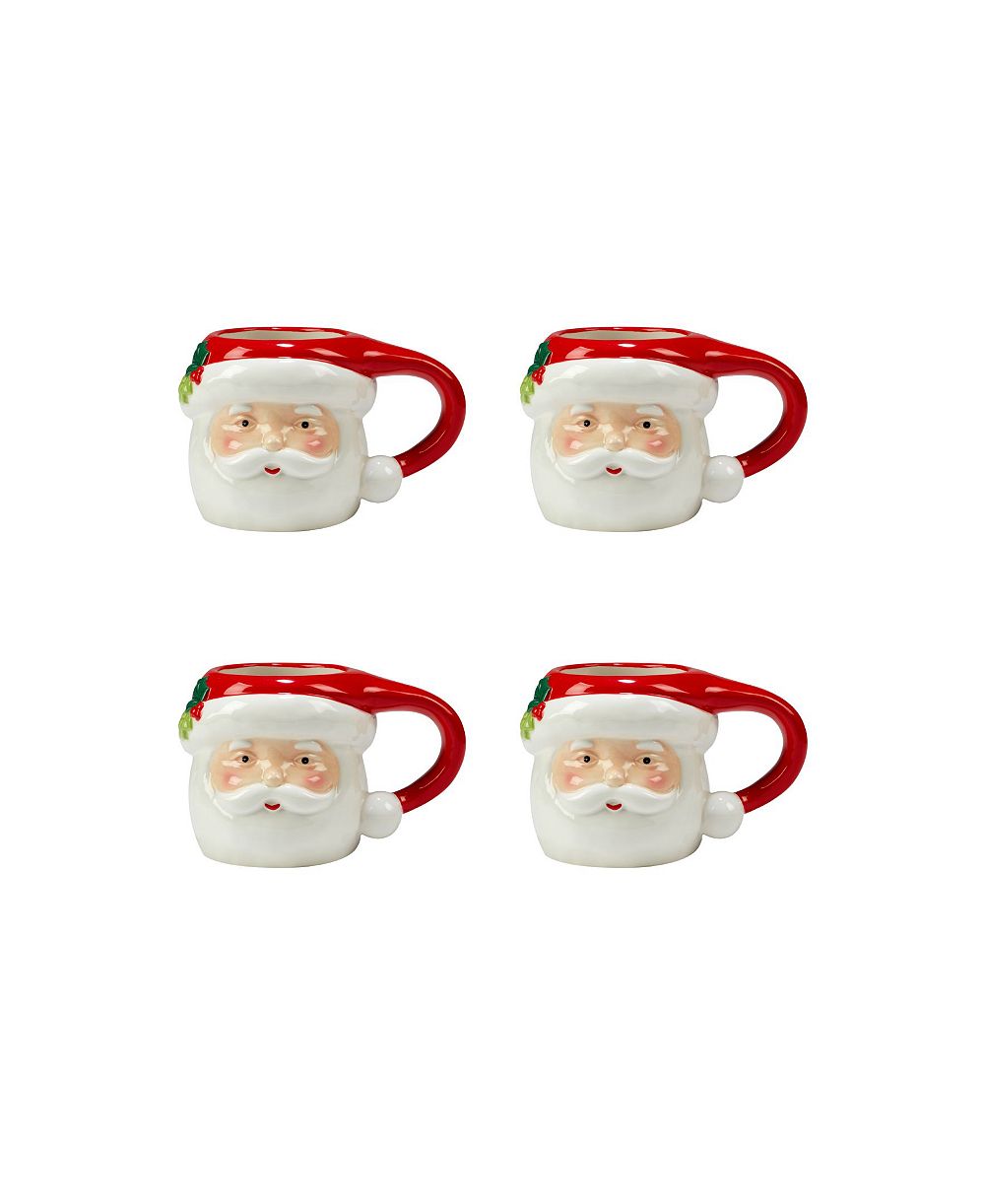 Набор из 4 3D кружек Holiday Magic Santa